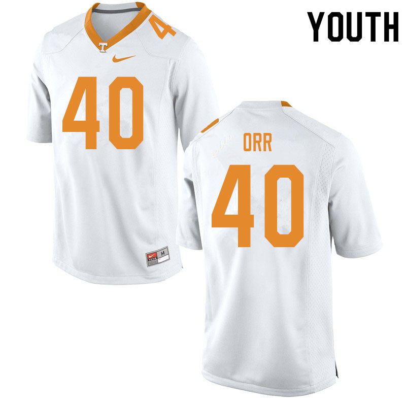 Youth #40 Fred Orr Tennessee Volunteers College Football Jerseys Sale-White